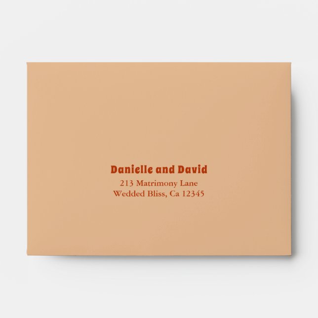 Rustic Burnt Orange Modern RSVP Wedding Envelope (Front)