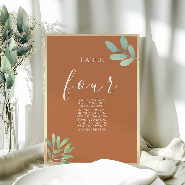 Rustic Burnt Orange Wedding Seating Chart (Creator Uploaded)