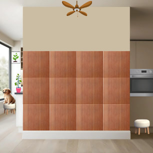 Rustic Burnt Orange Wood Texture Ceramic Tile