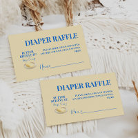 Rustic Butter Yellow Blu Baby Shower Diaper Raffle