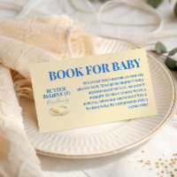Rustic Butter Yellow Blue Boy Book For Baby Shower