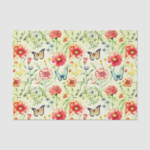 Rustic Butterflies and Flowers Decoupage Paper