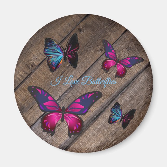 Rustic Butterflies Magnet (Front)