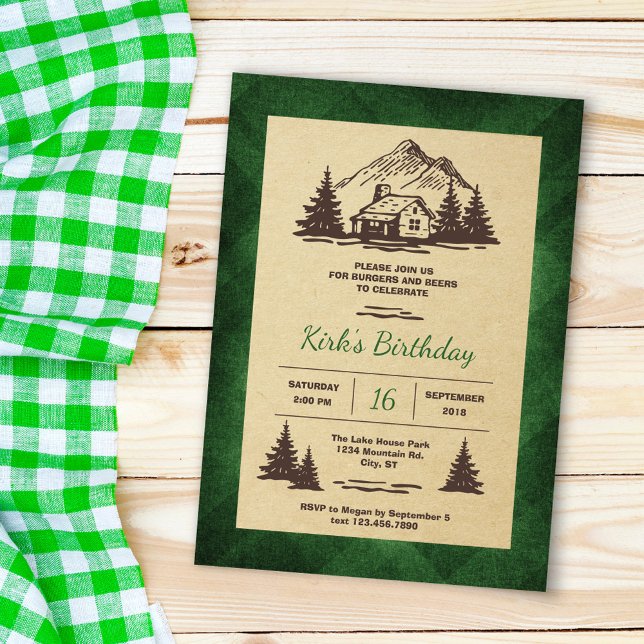 Rustic Cabin Birthday Party Invitation (Creator Uploaded)