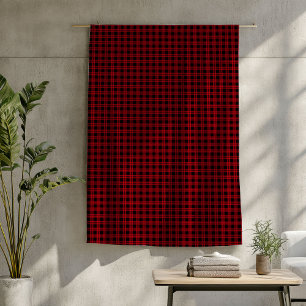 Rustic Cabin Blanket Red Black Buffalo Plaid Look
