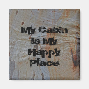 Rustic Cabin Camping Tree Bark Photo Nature Magnet