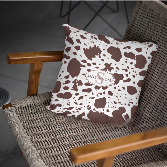 Rustic Cabin Cowhide Print Cosy Farmhouse Cushion (Creator Uploaded)