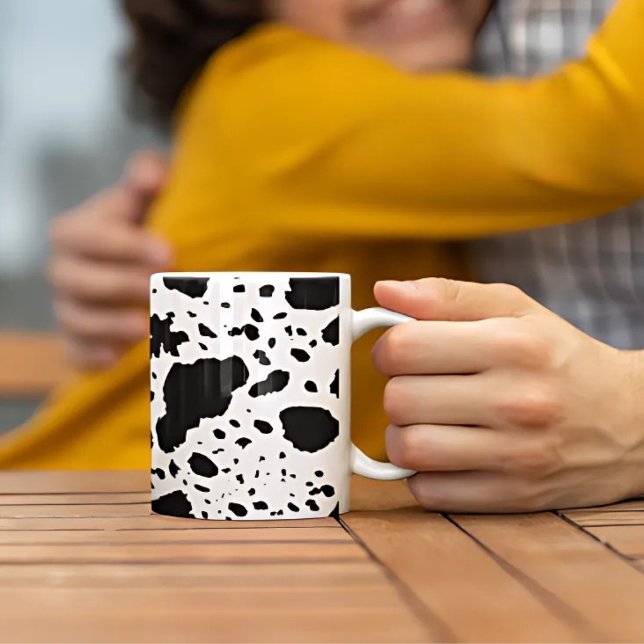 Rustic Cabin Cowhide Print Cosy Farmhouse Large Coffee Mug (Creator Uploaded)