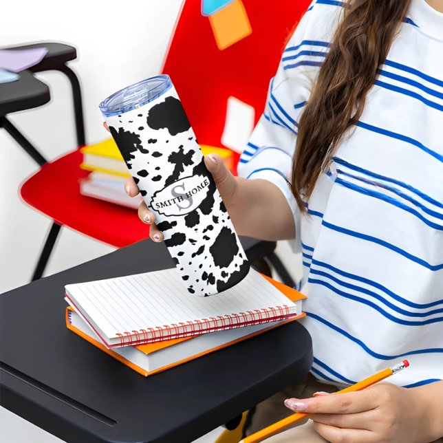 Rustic Cabin Cowhide Print Cosy Farmhouse Thermal Tumbler (Creator Uploaded)