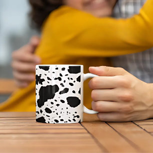 Rustic Cabin Cowhide Print Cozy Farmhouse Large Coffee Mug