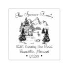 Rustic Cabin Mountain Sketch Return Address