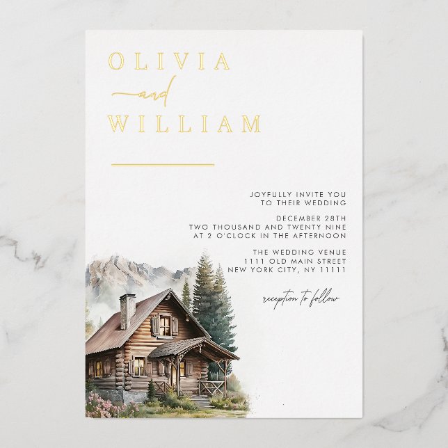 Rustic Cabin Mountains Winter Fall Wedding (Front)