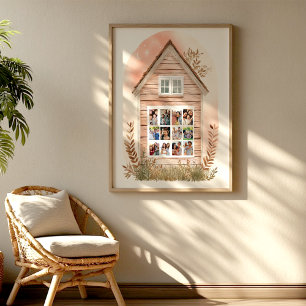 Rustic Cabin Photo Collage Print