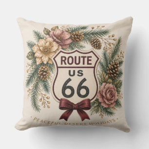 Rustic Cabin Red Buffalo Plaid Route 66 Winter Cushion