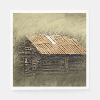 Rustic Cabin Vintage Weathered Postcard