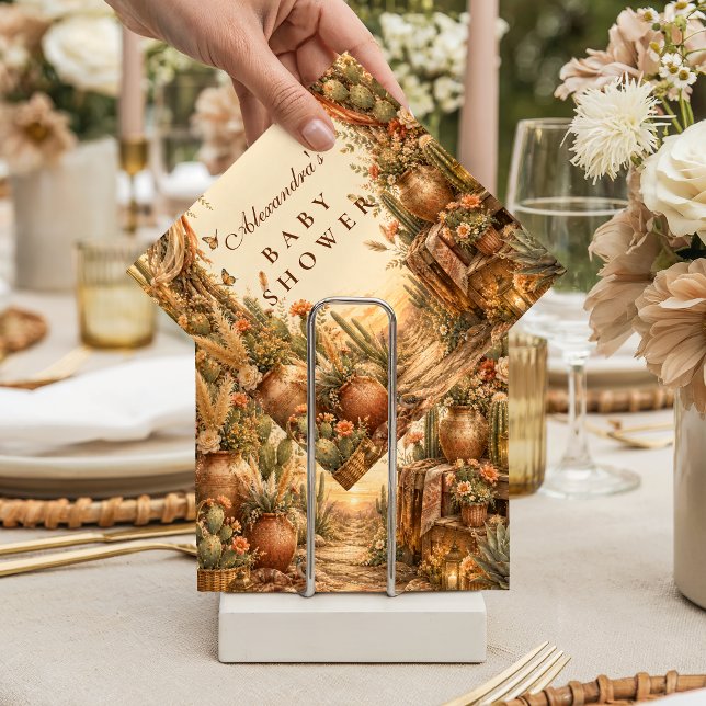 Rustic Cactus Boho Baby Shower Napkin (Creator Uploaded)