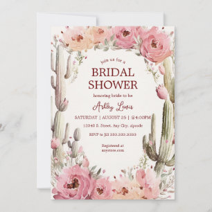 Rustic Cactus Garden Bridal Invitation Boho Cactus