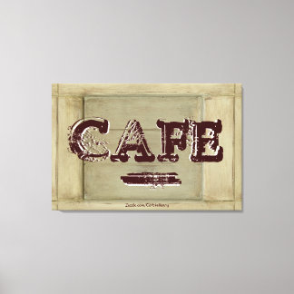 Rustic Cafe Kitchen Canvas Print - Aged Paint