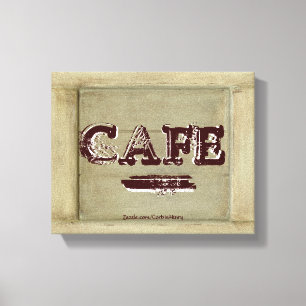 Rustic Cafe Kitchen Canvas Print - Aged Paint 2.0