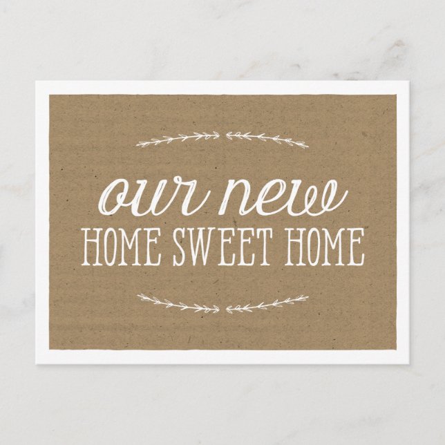Rustic Calligraphy | New Home Announcement Postcard (Front)