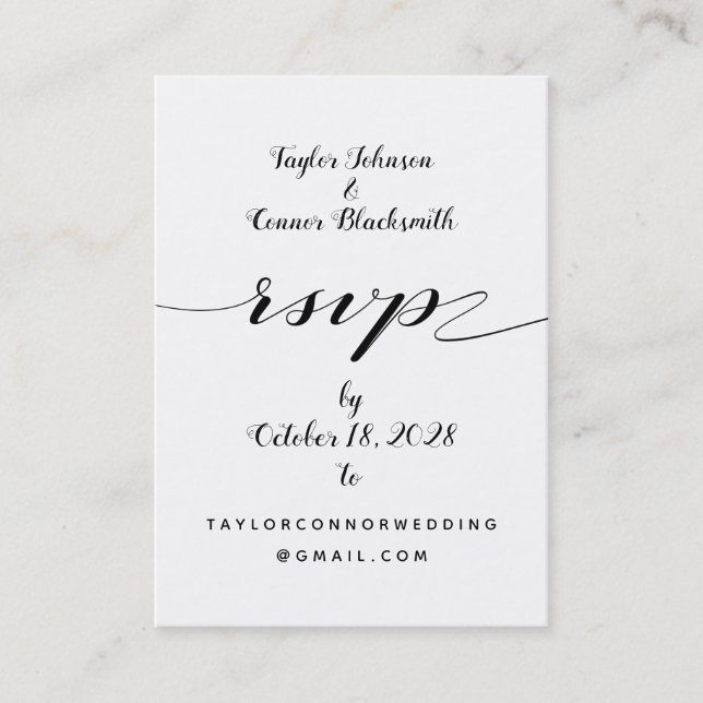 Rustic Calligraphy RSVP & Details Online Card (Front)