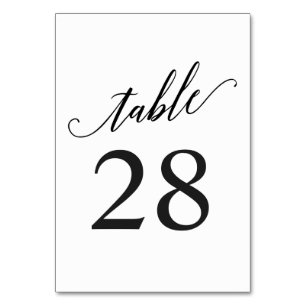 Rustic Calligraphy Table Number   Editable Colour