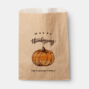 Rustic Calligraphy Thanksgiving Leftover Bags