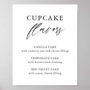 Rustic Calligraphy Wedding Cupcake Flavours Sign