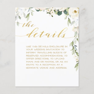 Rustic Calligraphy Wedding Details Enclosure Card
