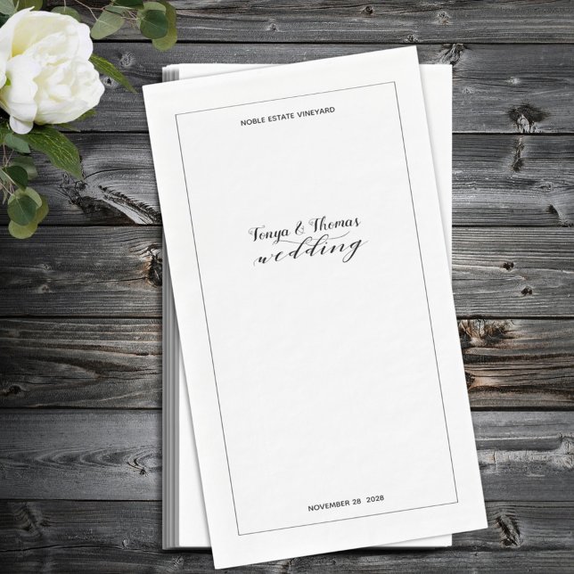 Rustic Calligraphy Wedding  Napkin (Creator Uploaded)
