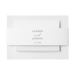 Rustic Calligraphy Wedding Table Invitation Belly Band