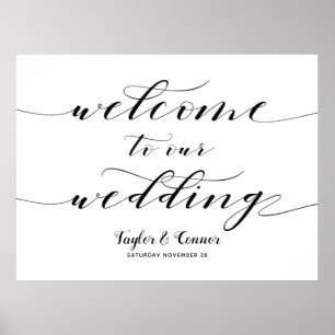 Rustic Calligraphy Welcome Our Wedding Large Sign