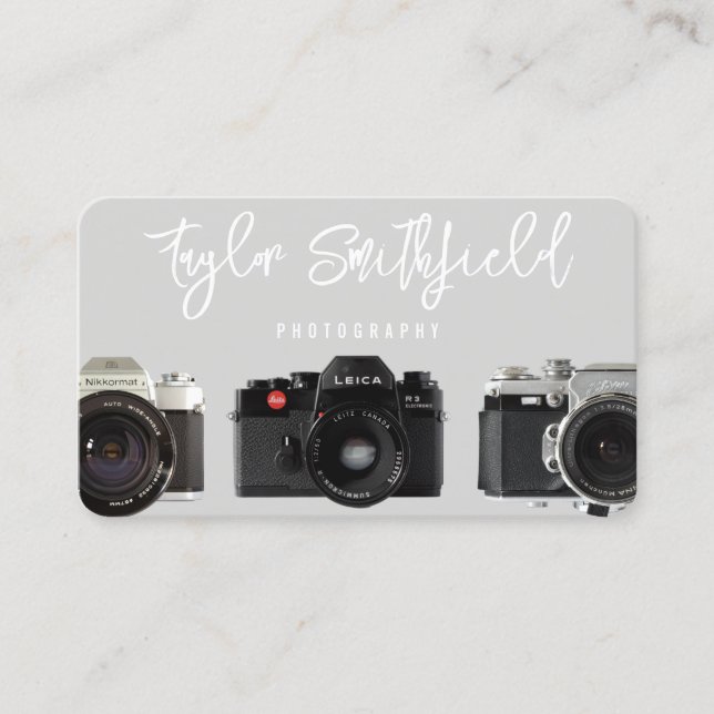 Rustic Cameras Photography Business Card (Front)