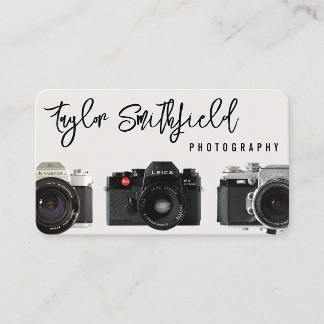 Rustic Cameras Photography Business Card (Front)