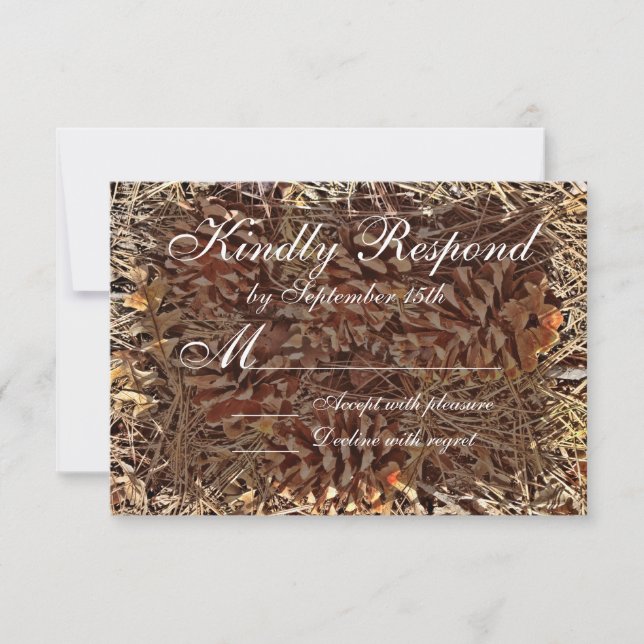 Rustic Camo Camouflage Wedding RSVP Cards (Front)