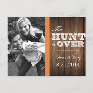 Rustic Camo Wood Save The Date Wedding Postcard