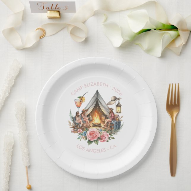 Rustic Camp Bride Personalised Paper Plate (Wedding)