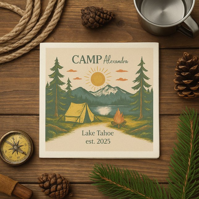 Rustic Camp Weekend Retreat Bachelorette Napkin (Creator Uploaded)