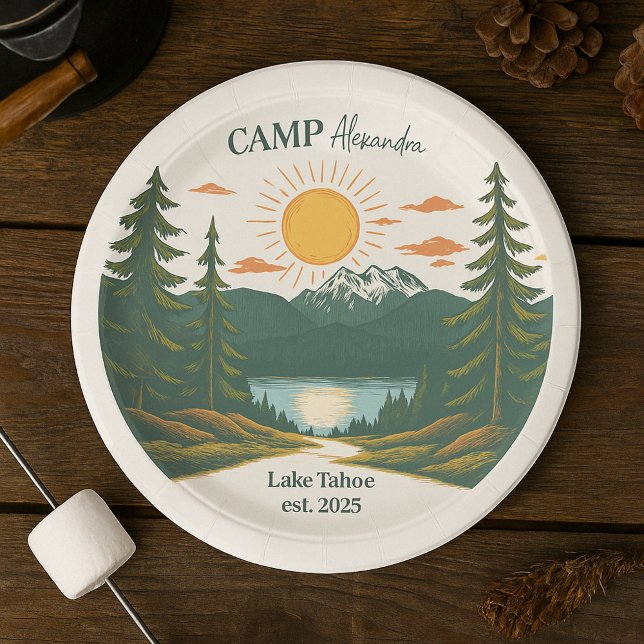 Rustic Camp Weekend Retreat Bachelorette Paper Plate (Creator Uploaded)