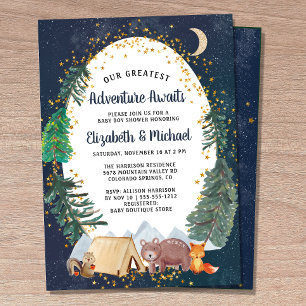 Rustic Camping Adventure Couples Baby Shower Invitation