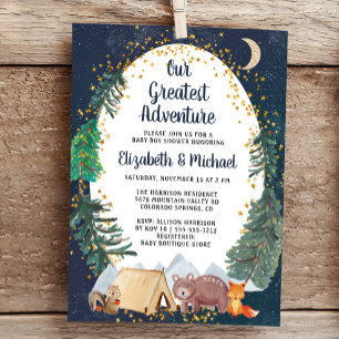 Rustic Camping Adventure Couples Baby Shower Invitation