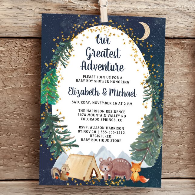 Rustic Camping Adventure Couples Baby Shower Invitation (Creator Uploaded)