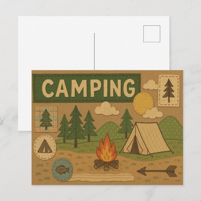 Rustic Camping Adventure Postcard (Front/Back)