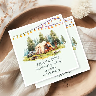 Rustic Camping Birthday Party Napkin