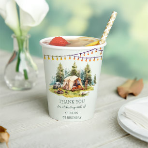 Rustic Camping Birthday Party  Paper Cups