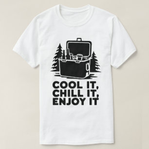 Rustic Camping Cooler with Drinks Adventure Design T-Shirt