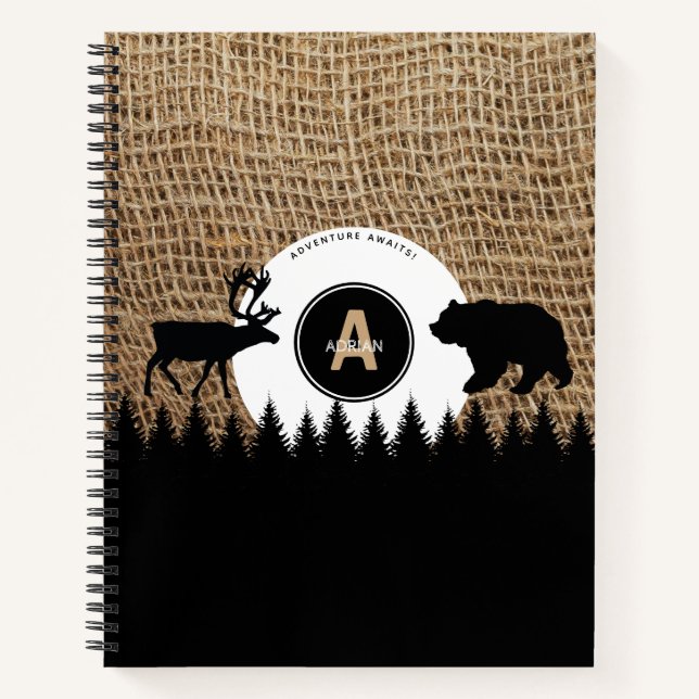 Rustic Camping Outdoors Adventure Notebook (Front)