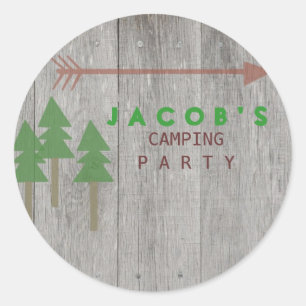 Rustic Camping Party Sticker
