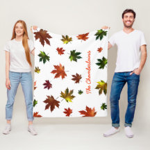 Rustic Canadian Maple Leaf with Your Name on White