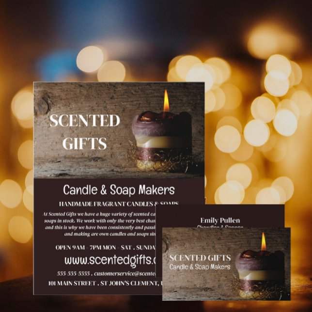 Rustic Candle, Candle & Soap Maker Business Card (Creator Uploaded)
